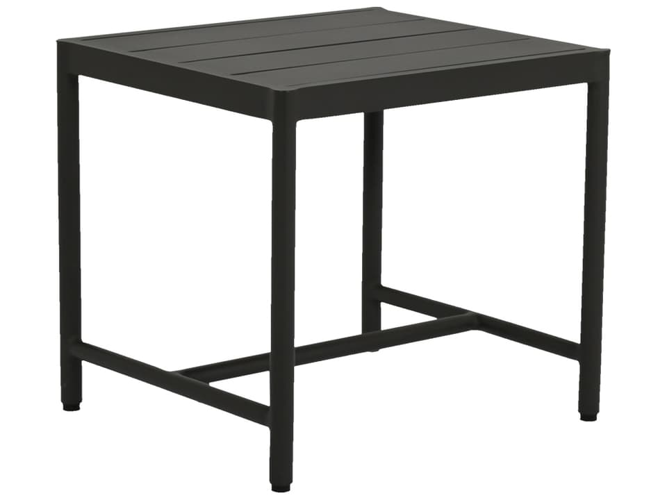 Pietra Rectangular Aluminum End Table in Graphite