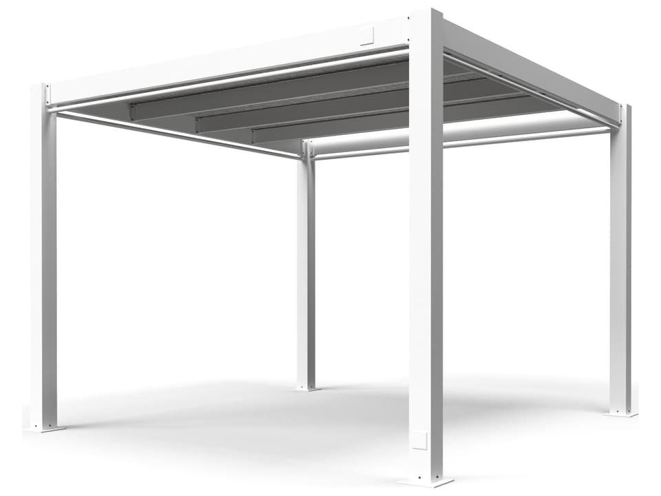 Bazaar 12-Foot Square Aluminum Pergola with Textilene Shade