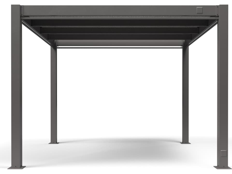 Bazaar 12-Foot Square Pergola with Phifertex Shade in Matte Graphite