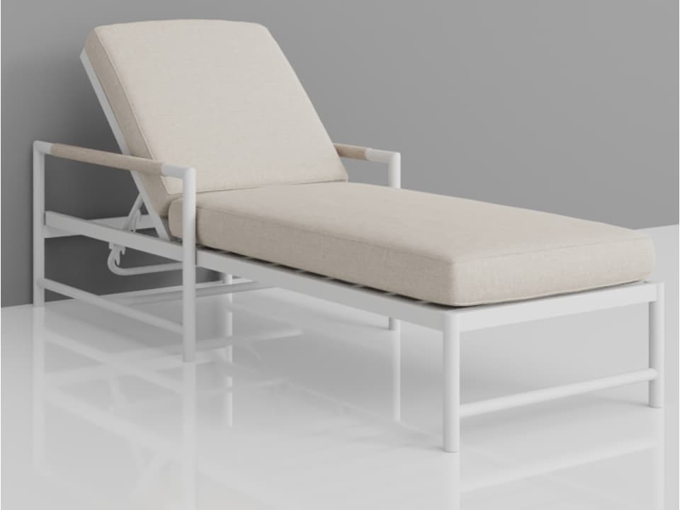 Sabbia Aluminum Chaise Lounge with Custom Cushions