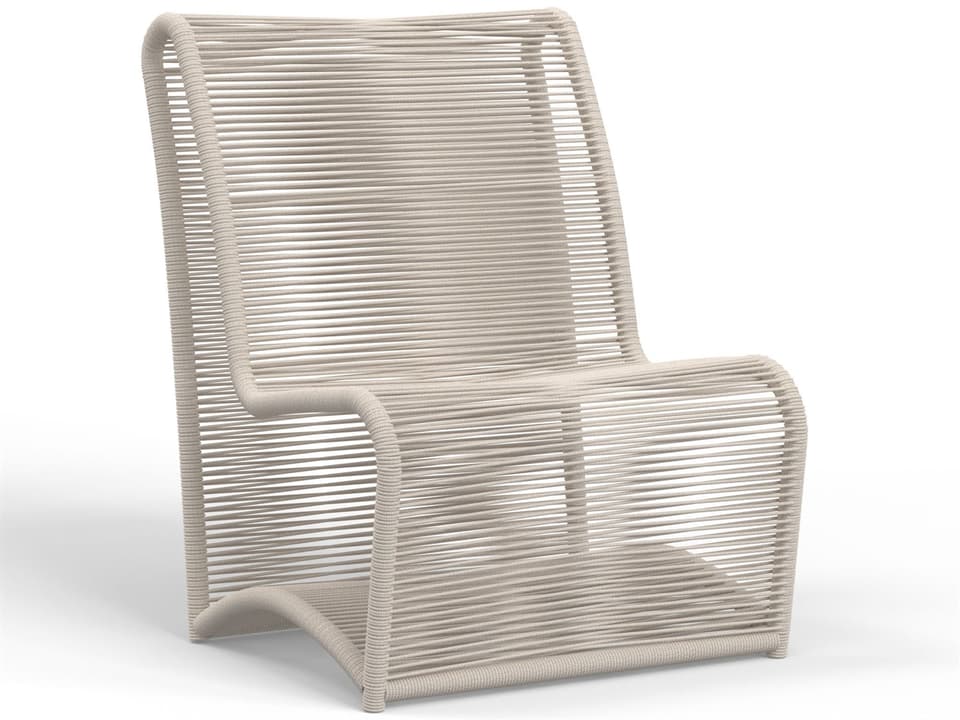 Sand Armless Lounge Chair with Olefin Rope in Sand