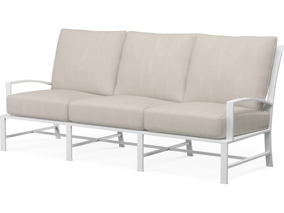 Bristol Aluminum Outdoor Sofa with Sunbrella Canvas Flax Cushions