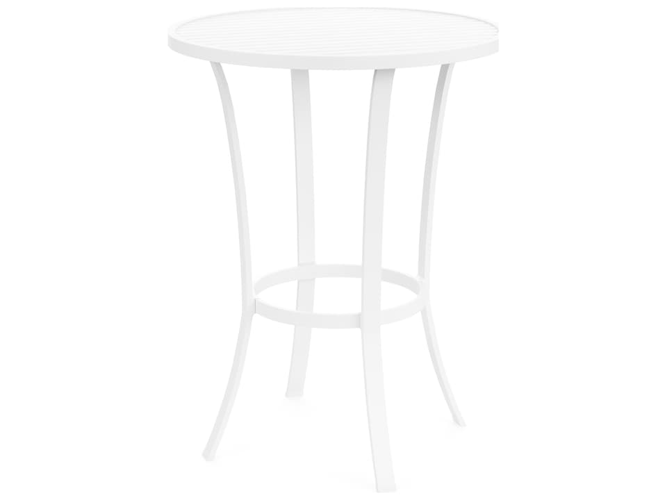 Bristol Round Aluminum Bar Table in Frost