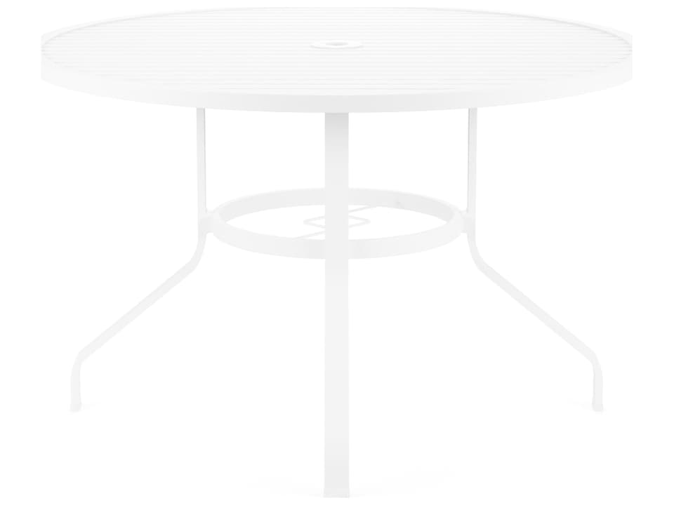 Bristol 48-Inch Round Dining Table with Umbrella Hole in Satin White