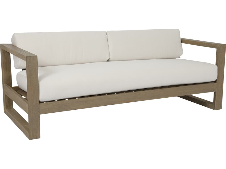 Coastal Teak Patio Sofa with Sunbrella Cushions