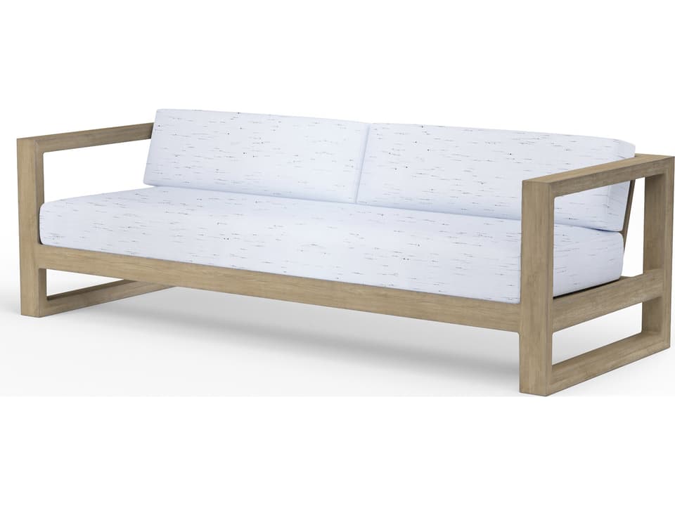 Coastal Teak 90-Inch Teak Outdoor Sofa with Sunbrella Cushions