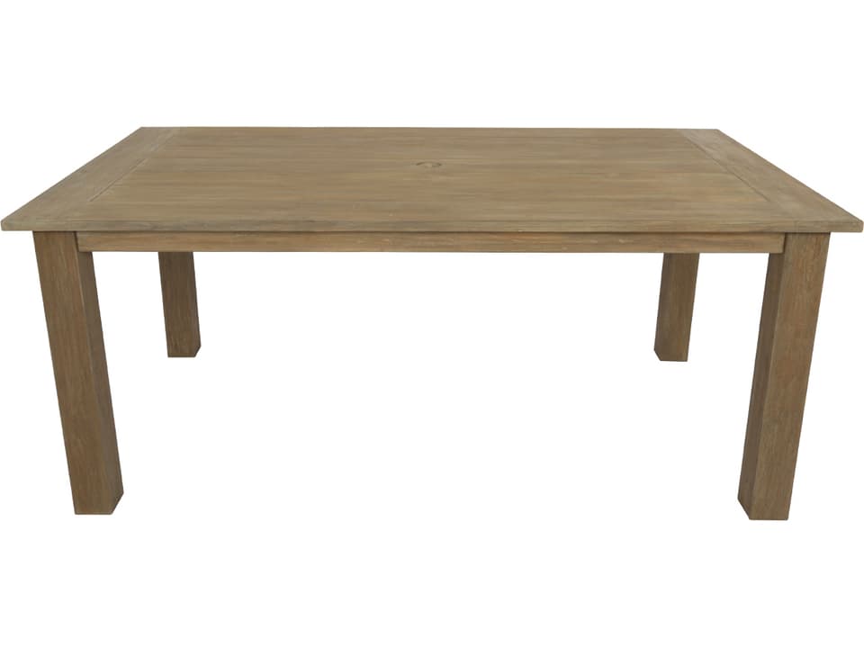 Coastal Teak 72-Inch Rectangular Dining Table with Umbrella Hole