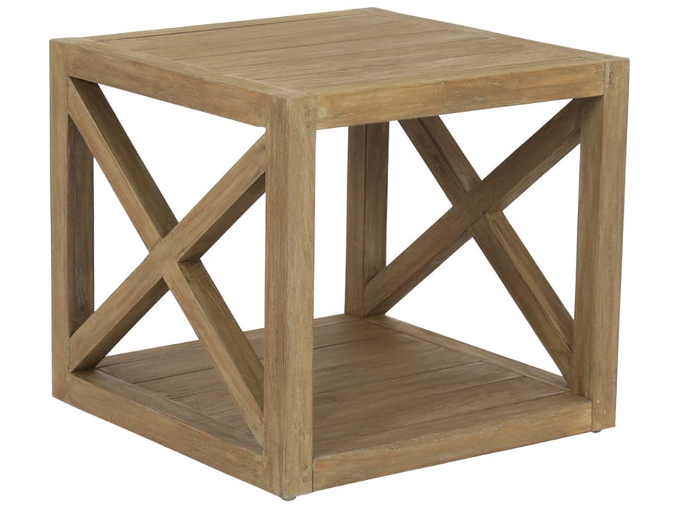 Coastal Teak 22-Inch Square Teak End Table in Coastal Teak