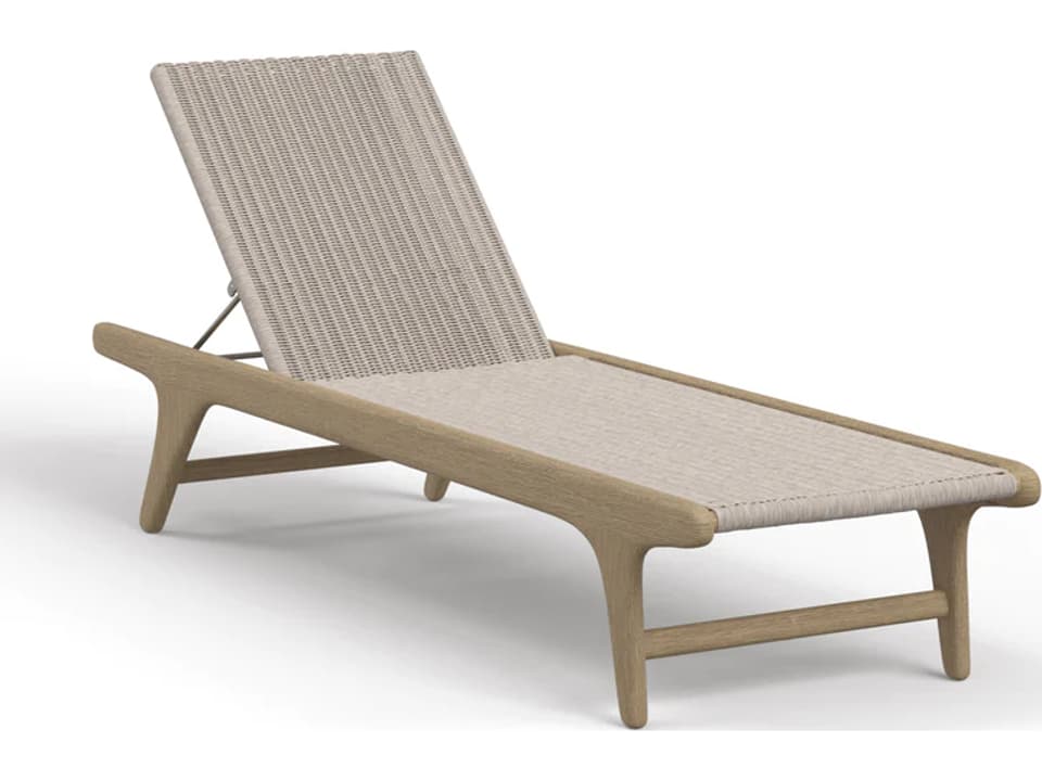 Sedona Teak and Wicker Chaise Lounge