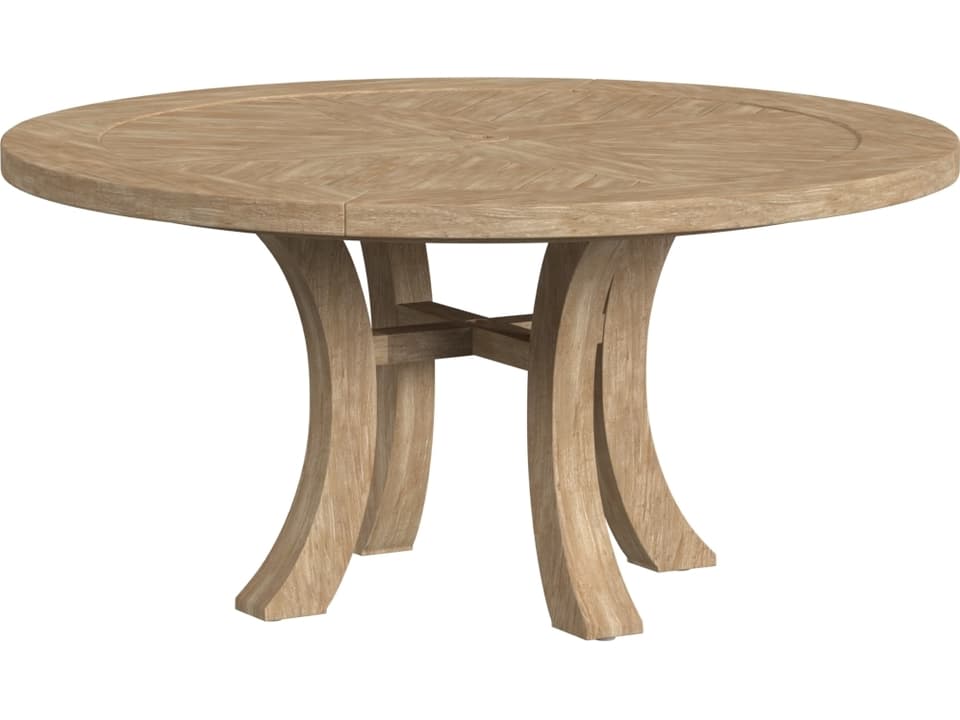 Cambria 60-Inch Teak Round Dining Table with Umbrella Hole