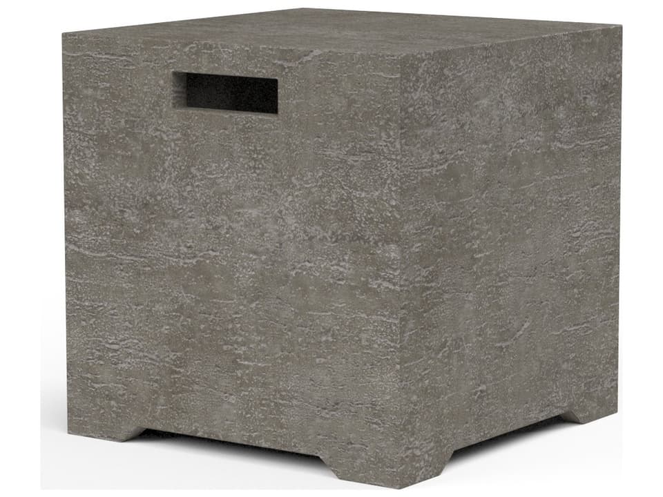 Bazaar GFRC Square Outdoor End Table Tank Cover in Graphite