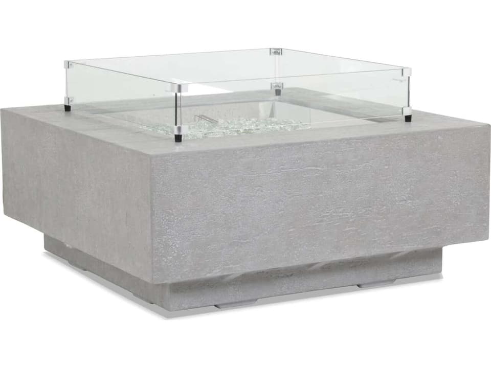 Gravelstone Concrete Square Outdoor Patio Fire Pit Table