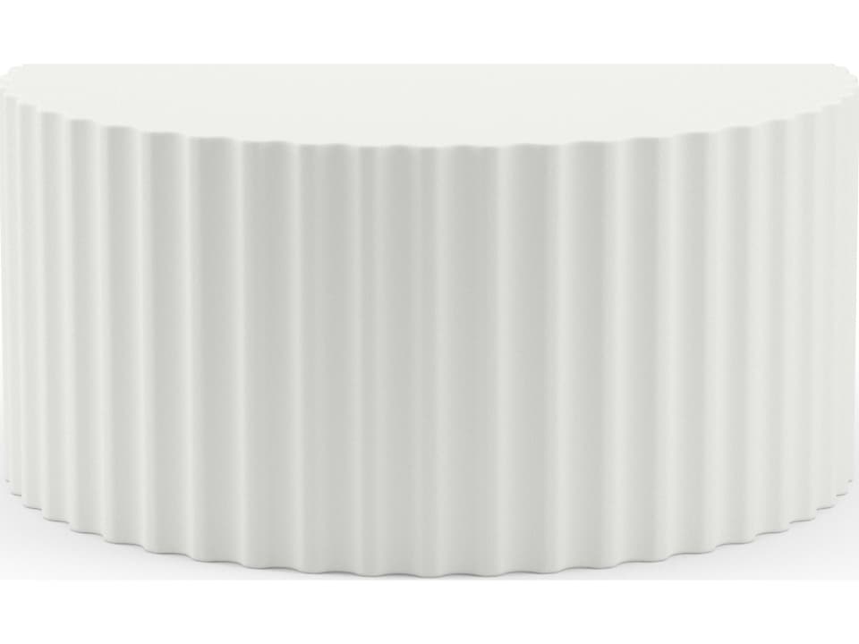 Athena 41 Inch Round GFRC Coffee Table in Bone