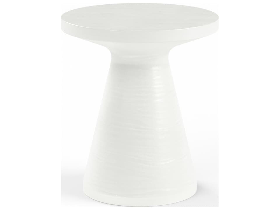 GFRC Round Patio End Table in Bone