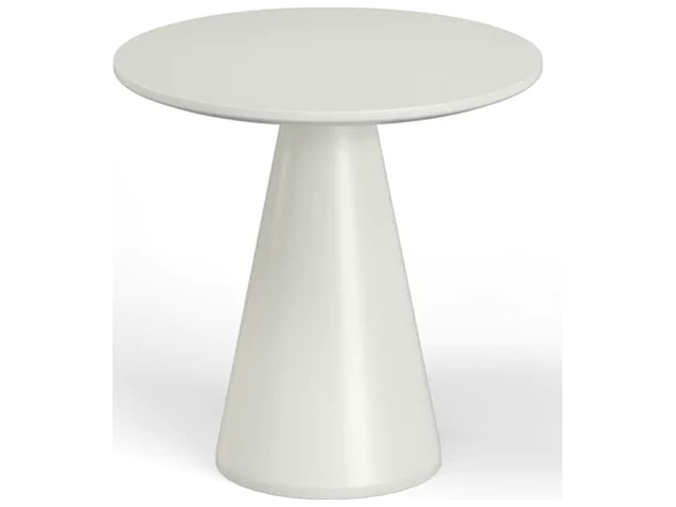42-Inch Round GFRC Pub Table in Bone White
