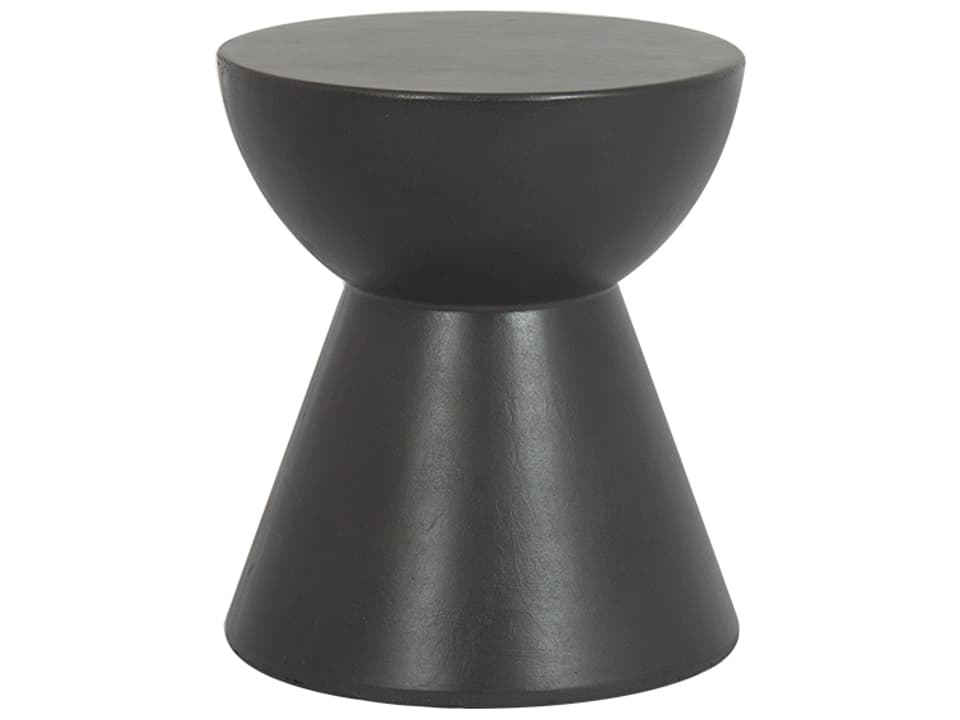 Bazaar GFRC Dark Grey Round Outdoor End Table