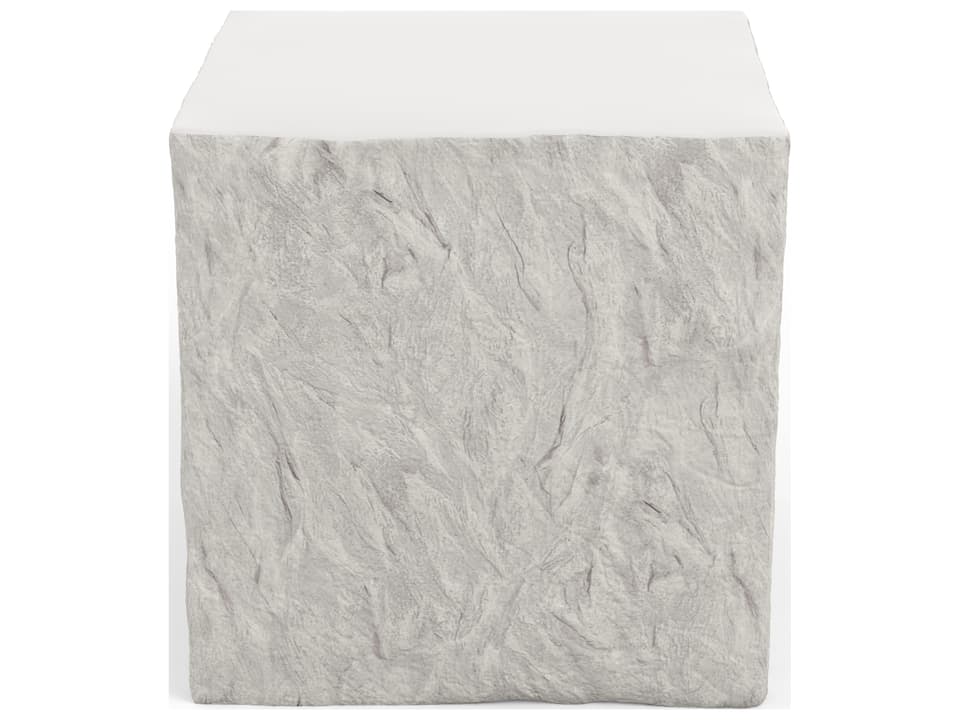 Bazaar 23-Inch Square GFRC End Table in Bone White