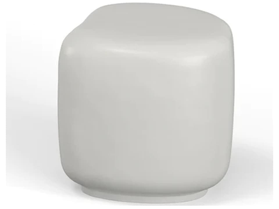 Pebble 20-Inch Square GFRC End Table in Bone White