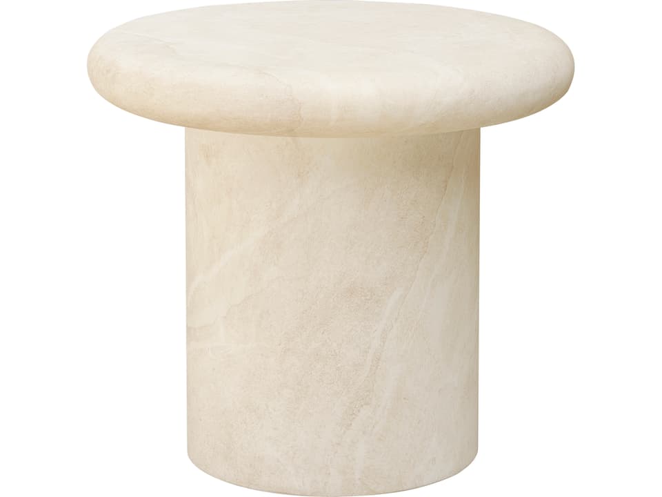 Bazaar 21-Inch Round GFRC End Table in Beige