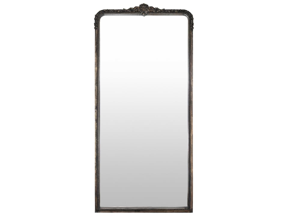 Aaliyah Arched Full Length Mirror with Natural Black Mango Wood Frame