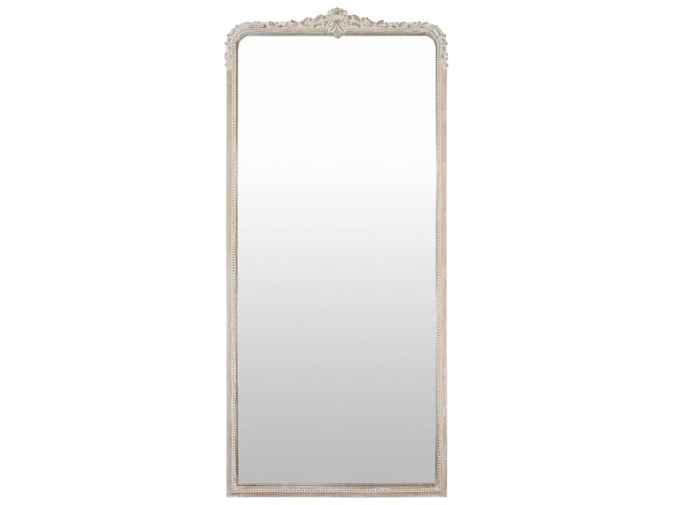 Aaliyah Full Length Mirror with Weathered White Mango Wood Frame