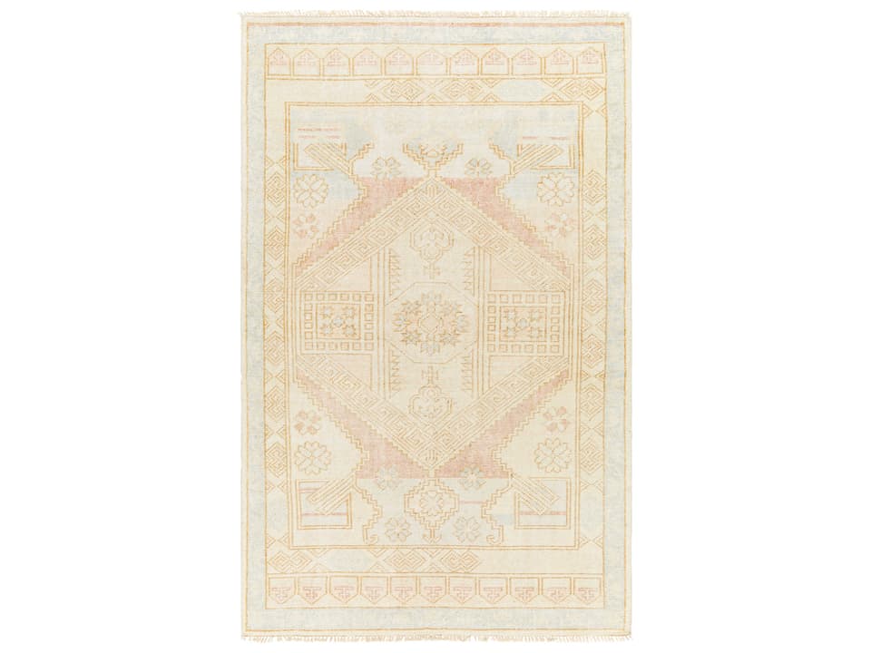 Anadolu Hand Knotted Wool Viscose Area Rug with Fringe