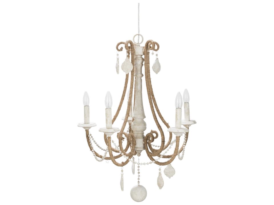 Ambrose 5-Light Chandelier in Cream and Metal