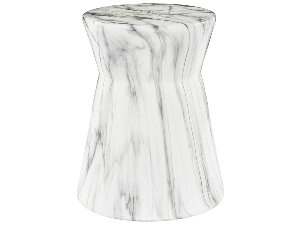 Abruzzo Gray White Accent Stool