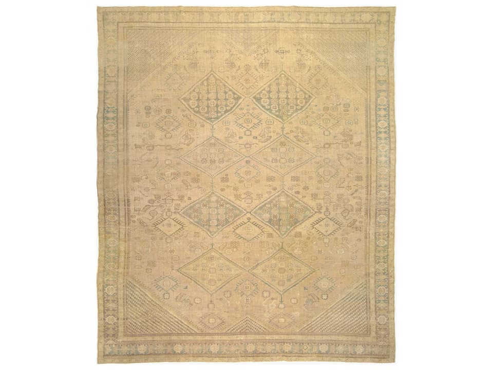 Antique One Of A Kind Bordered Area Rug