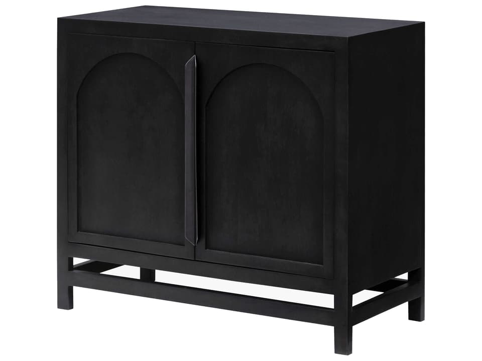 Byron Mango Wood Storage Cabinet in Blackened and Gunmetal