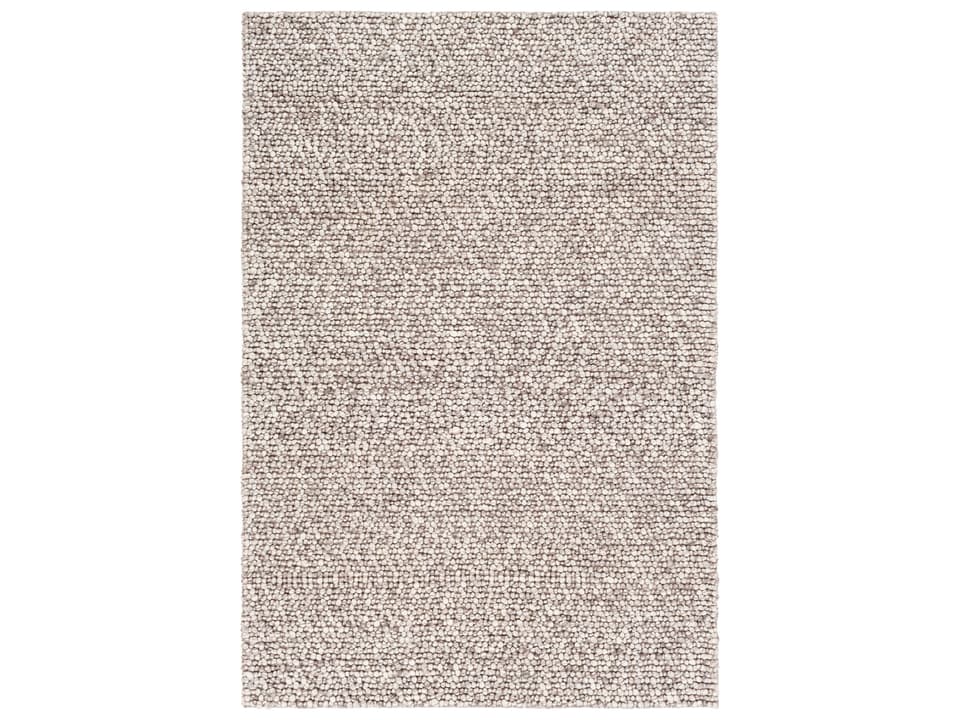 Como Hand Woven Wool Viscose Blend Area Rug in Medium Gray Ivory