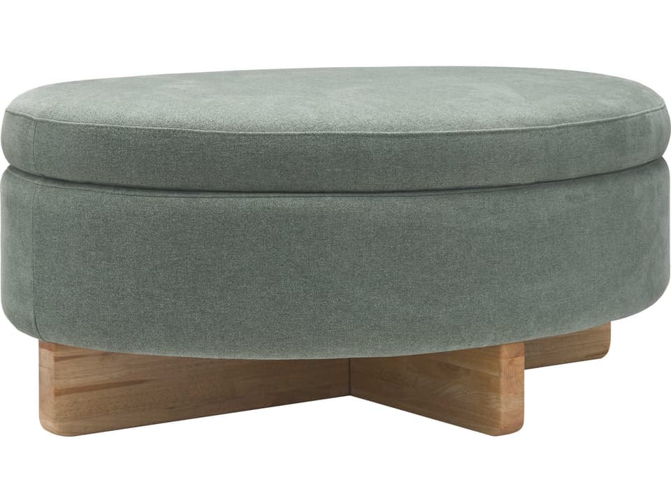 Corson Brown Green Upholstered Ottoman