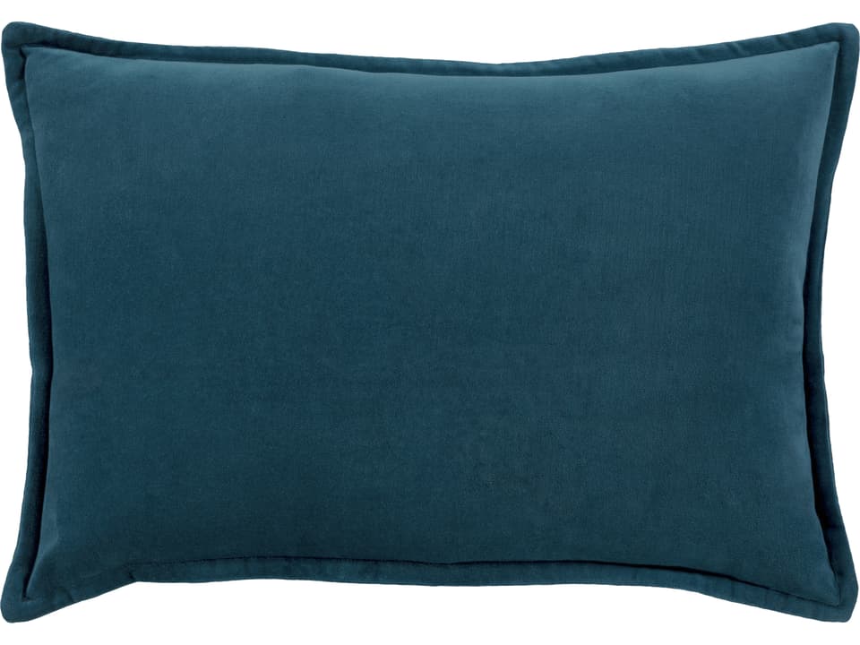 Cotton Velvet Square Accent Pillow in Deep Teal