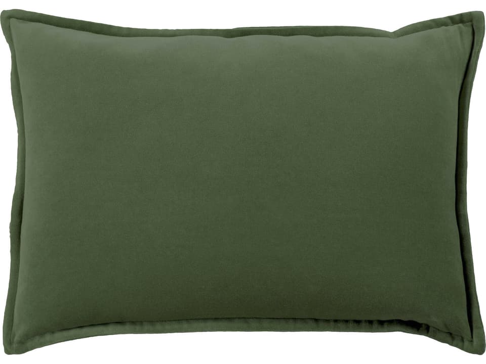 Cotton Velvet Accent Pillow in Medium Green