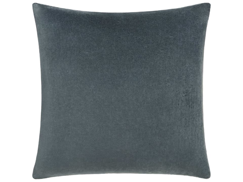 Cotton Velvet Decorative Pillow in Slate Gray