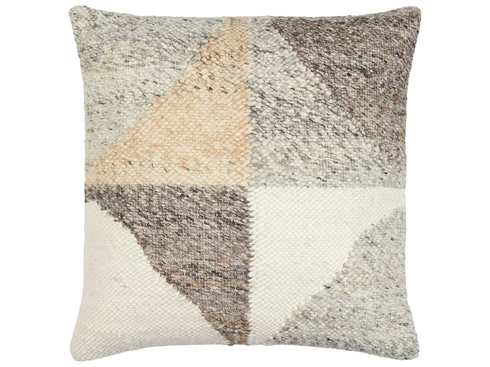 Deccan Traps Accent Pillow Wool Cotton Blend Woven