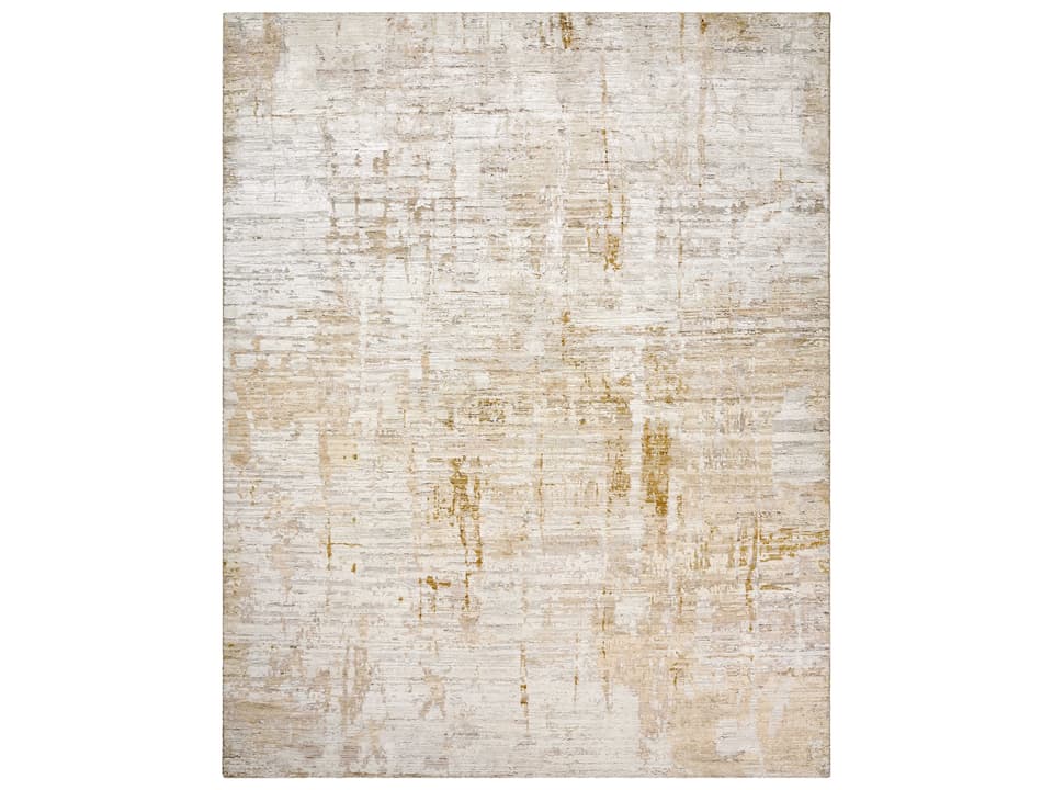 Dawn Hand-Knotted Wool and Silk Rug in Mid-Century Modern Style