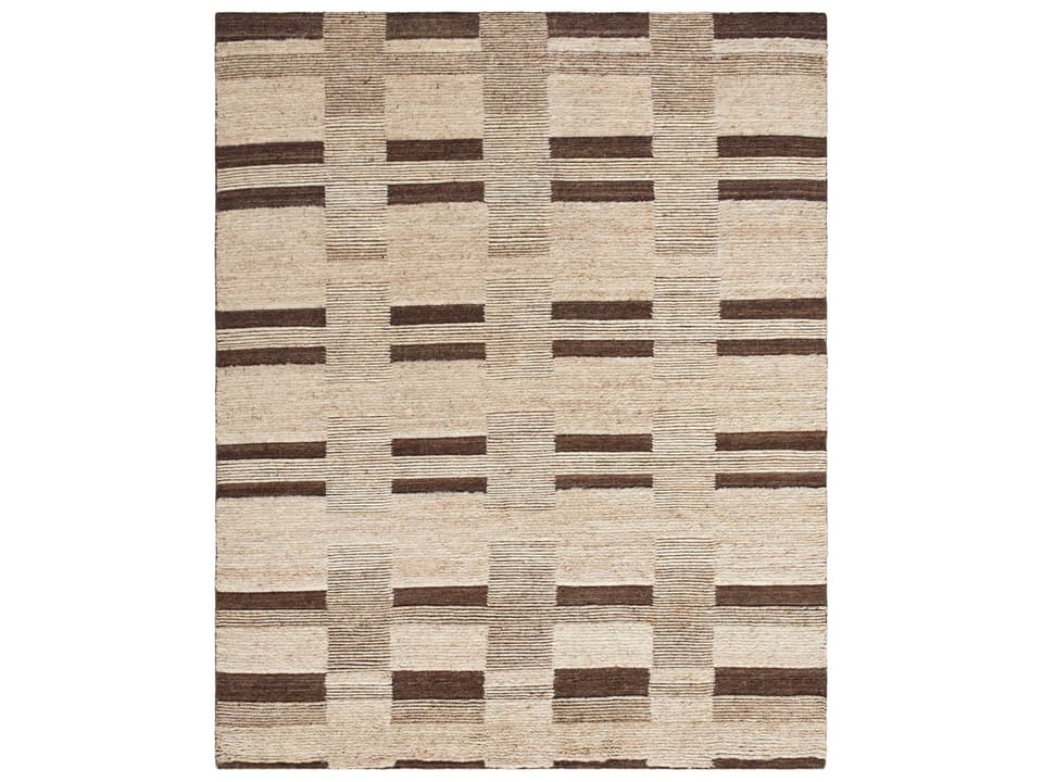 Folklore Hand-Knotted Wool Area Rug with Art Deco Modern Style