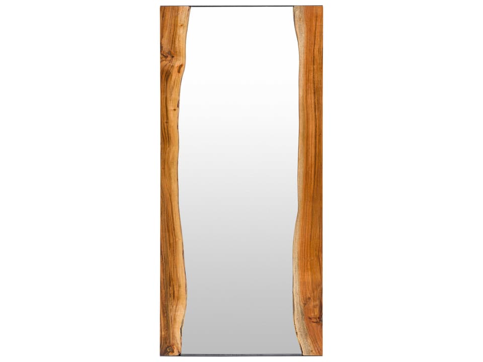 Fujian Rectangular Floor Mirror in Brown Acacia Wood