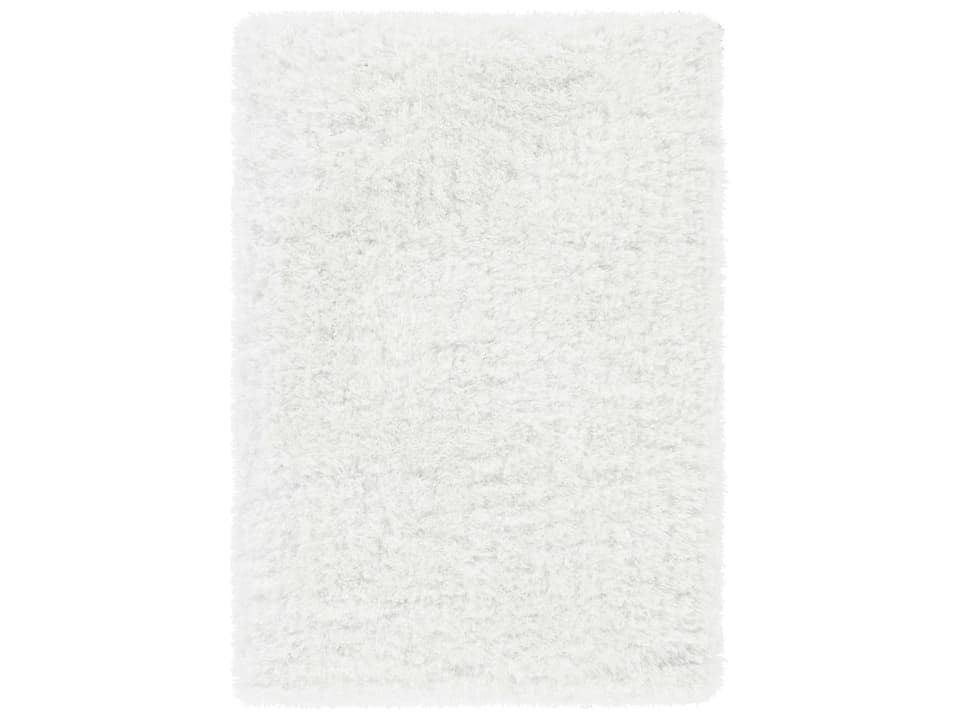 Grizzly Plush Pile Polyester Area Rug in White