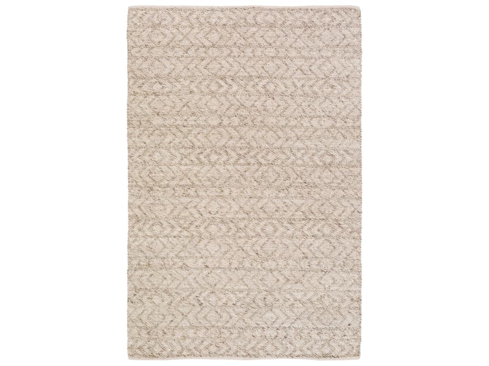 Ingrid Global Geometric Viscose Wool Area Rug in White