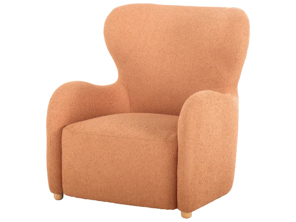 Jacqui Polyester Upholstered Accent Chair in Terracotta