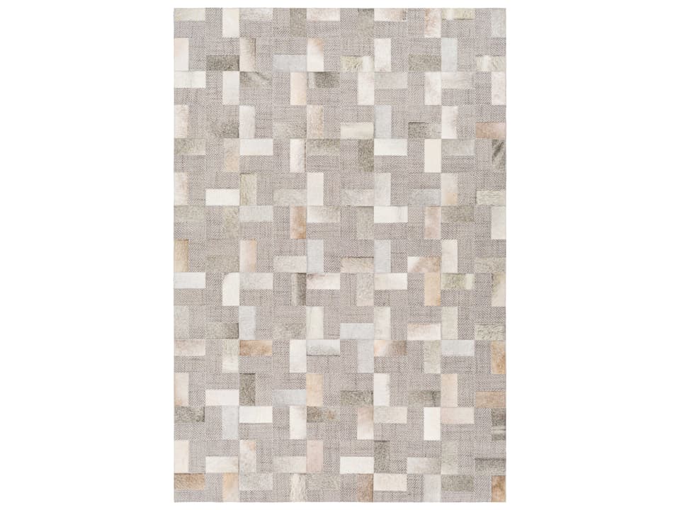 Jardin Hand Woven Area Rug with Wool and Leather Blend