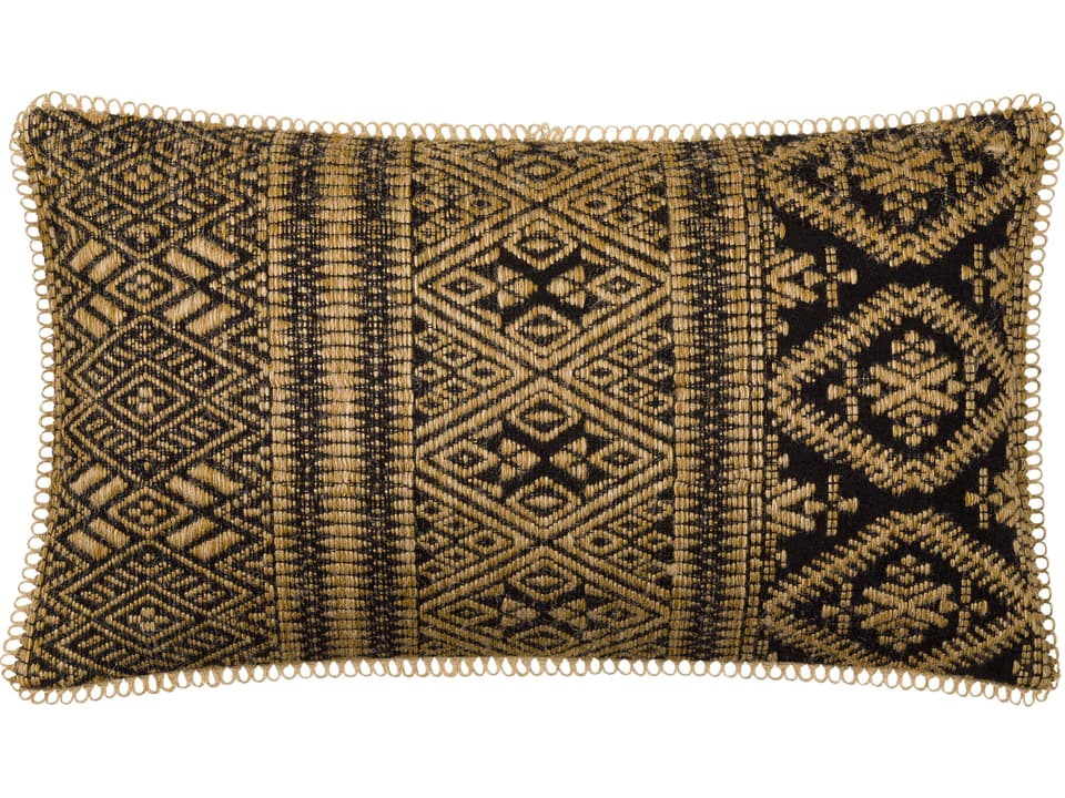 Kavana Woven Cotton Jute Accent Pillow in Bohemian Global Style