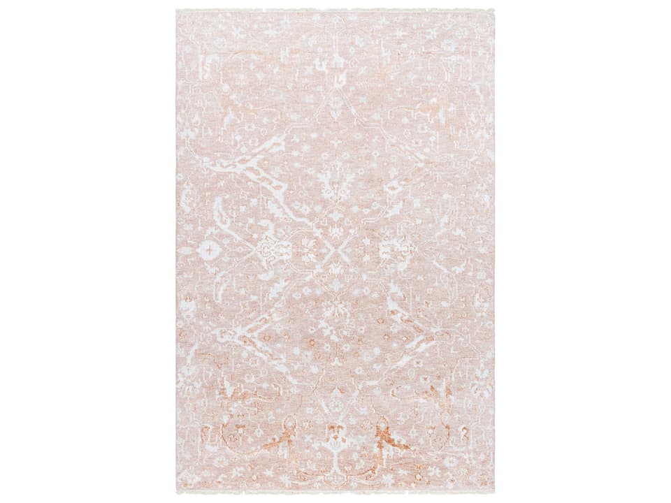Le Blanc Hand Knotted Area Rug with Fringe