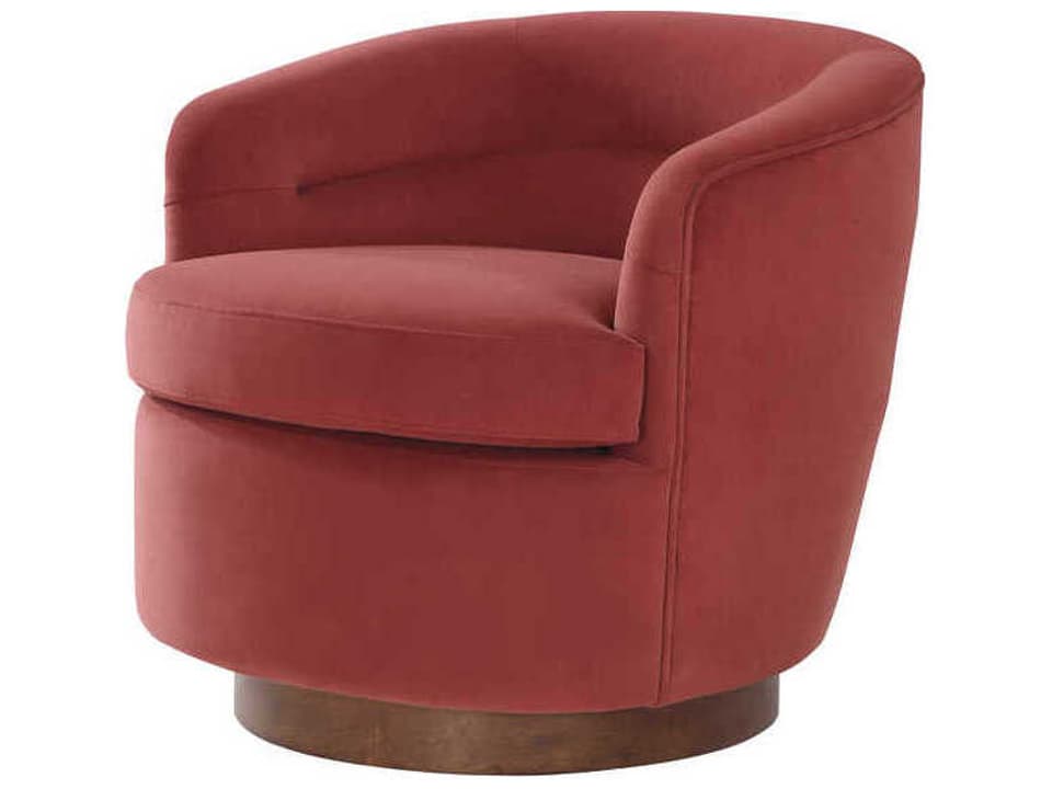 Leigh Swivel Red Fabric Accent Chair