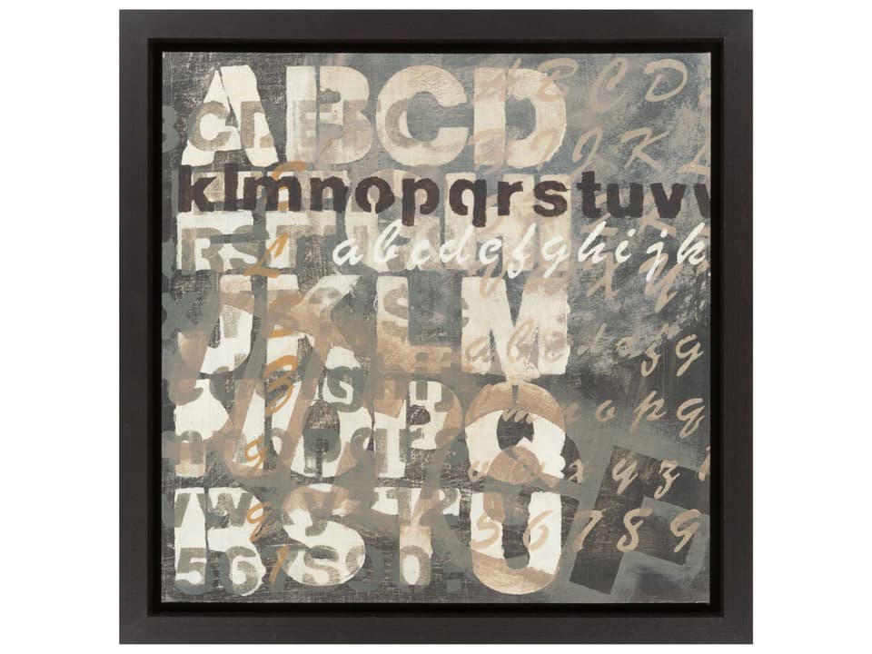 Wall Decor LJ-4118 Framed Art with Intertwining Alphabet Design