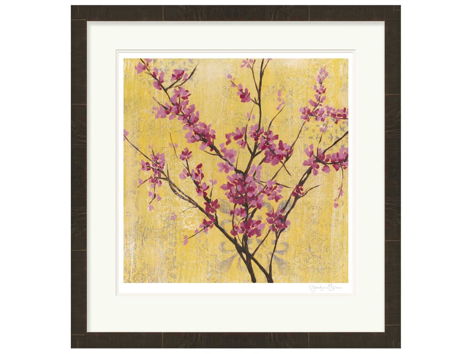 LJ-4164 Wall Decor Framed Art 30x29 Inch with Red Floral Design