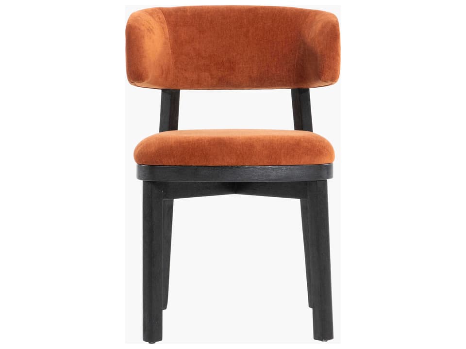 Lindo Acacia Wood Orange Upholstered Armless Dining Chair