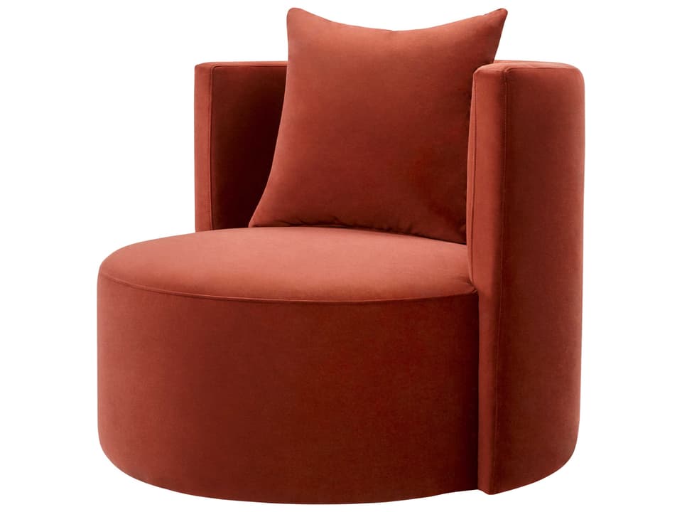 Lorient Upholstered Swivel Accent Chair in Burgundy Polyester